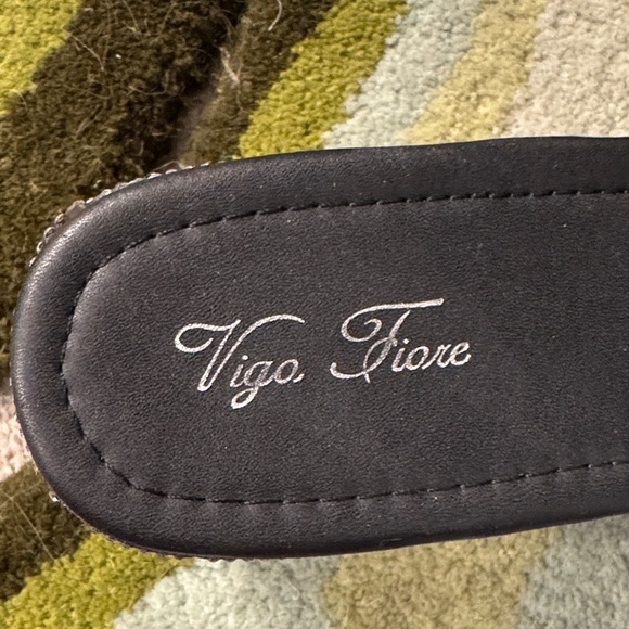 Silver Rhinestone Platform Slides - Picture 2 of 7